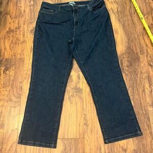 LL Bean Womens Petite Jeans Classic Fit Size 18 Dark Wash